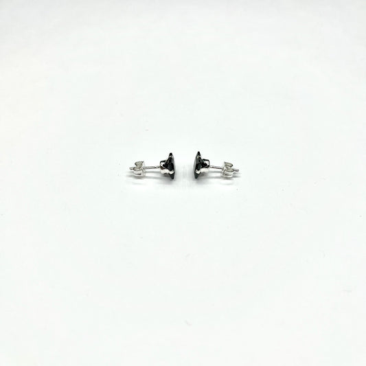 Sterling Silver CZ Medium Stud Earrings