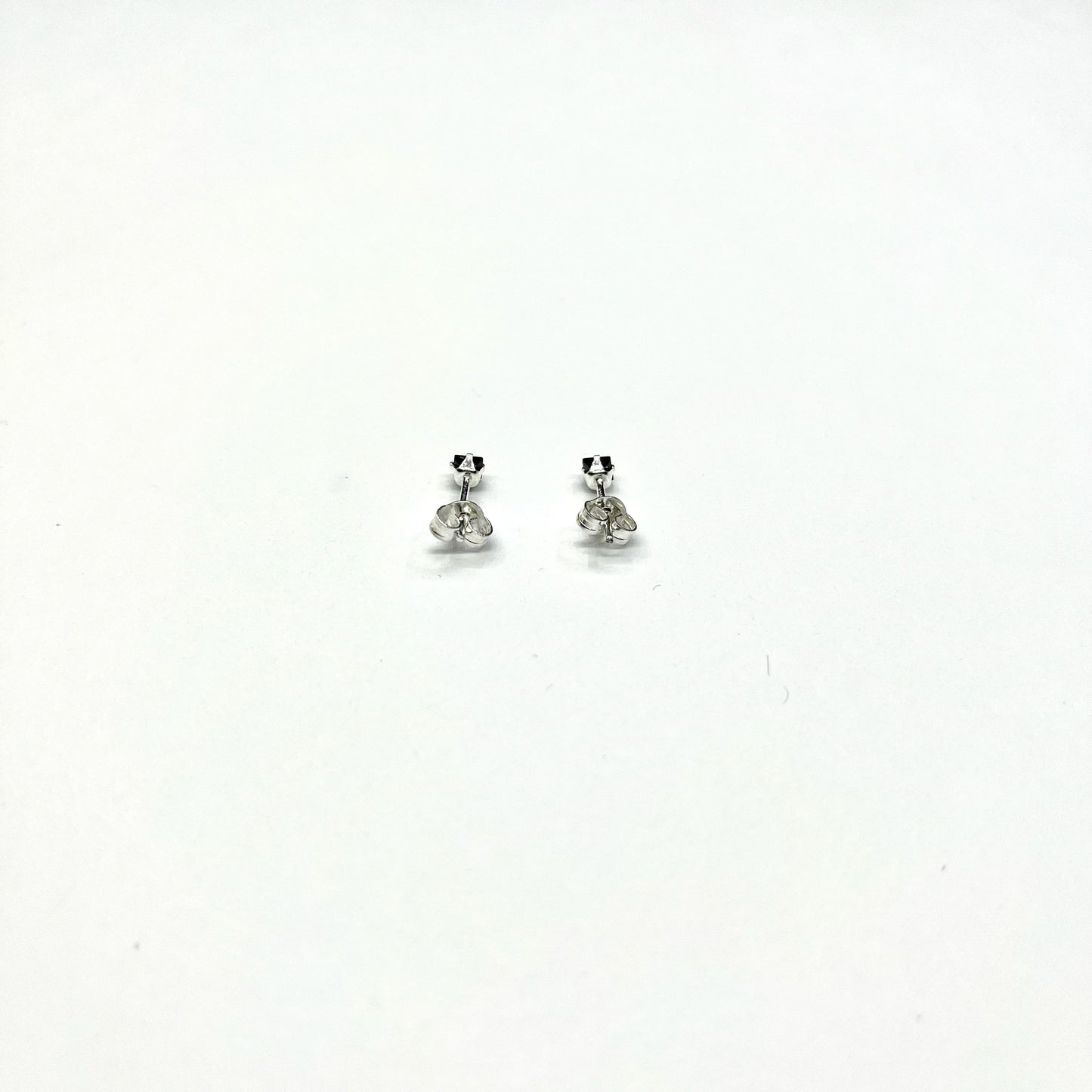 Sterling Silver CZ Mini Stud Earrings