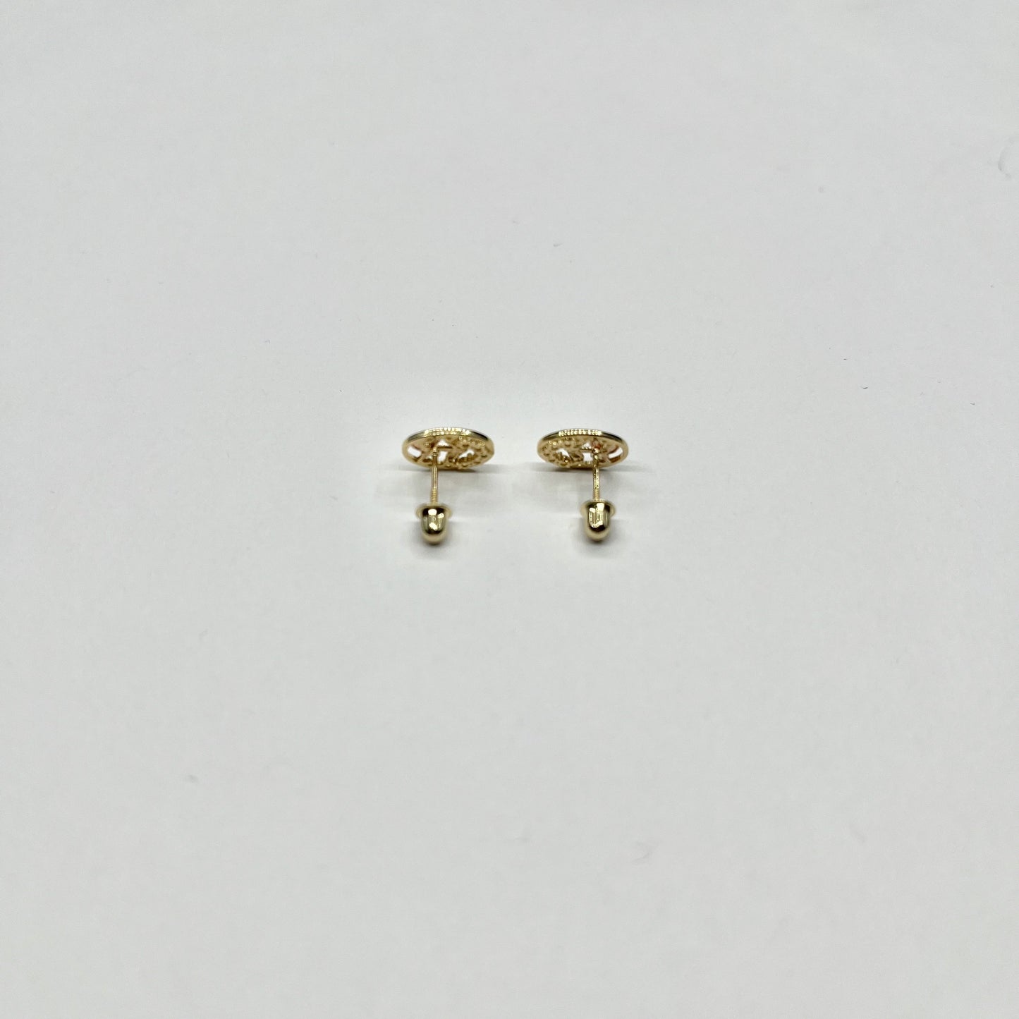 14K 3C CZ Rose Stud Earrings