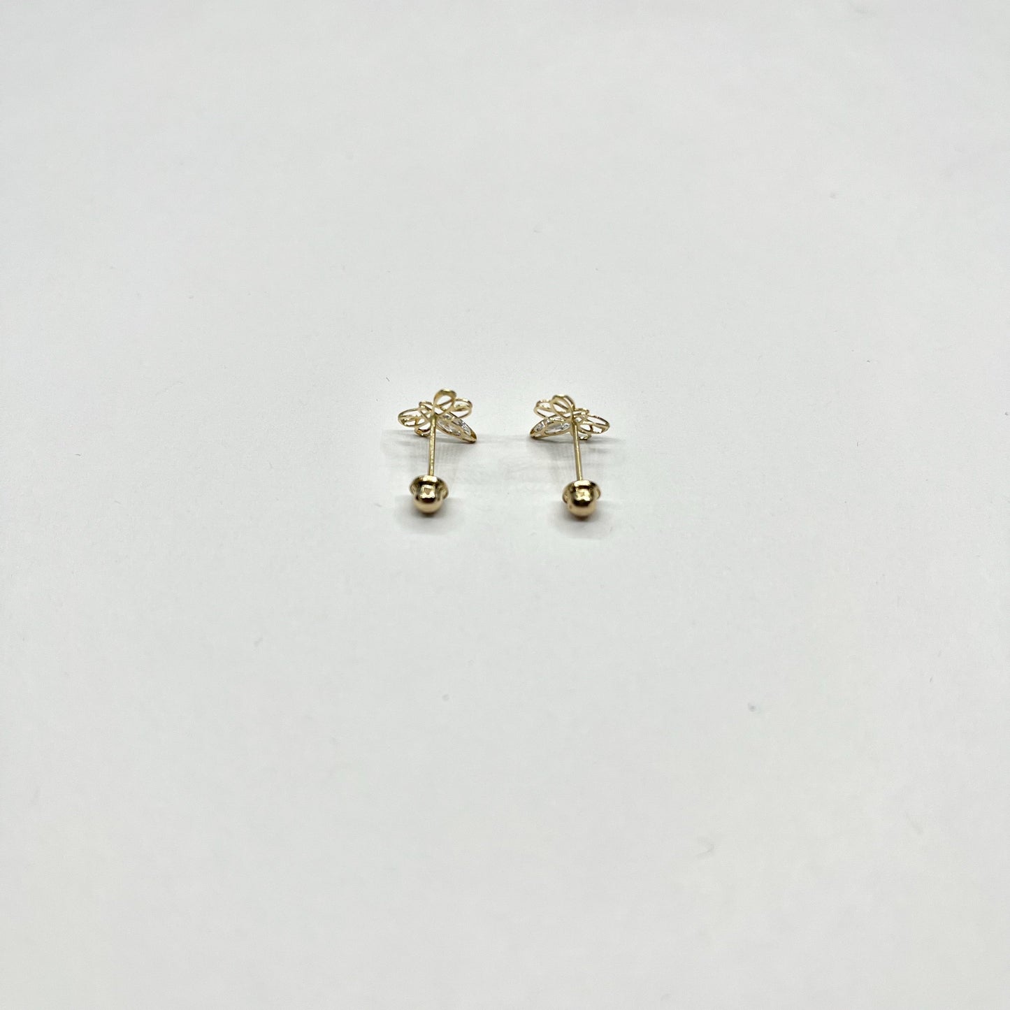 14K Gold Dragonfly Stud Earrings