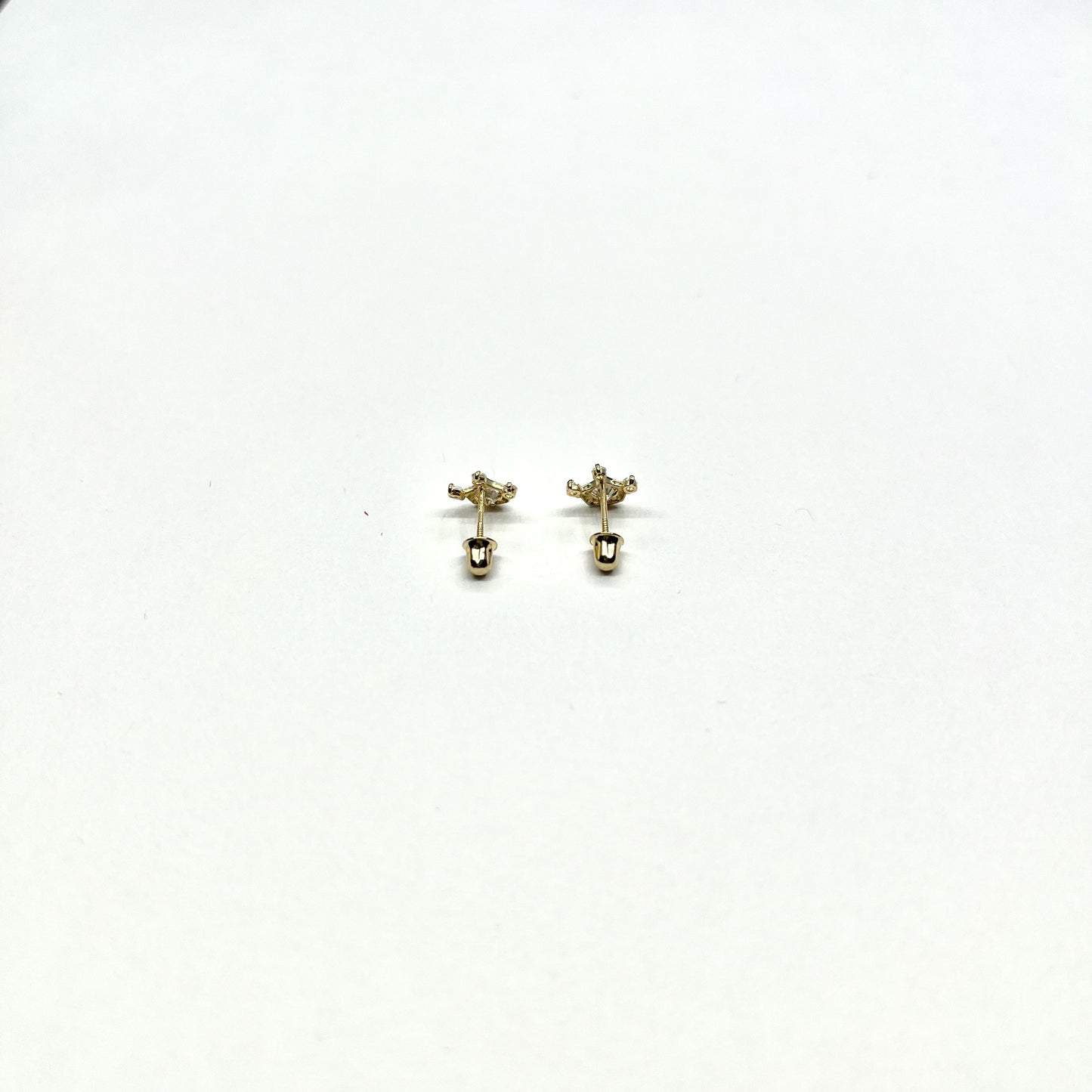 Crown Radiance Stud Earrings – 14K Gold with CZ Sparkle