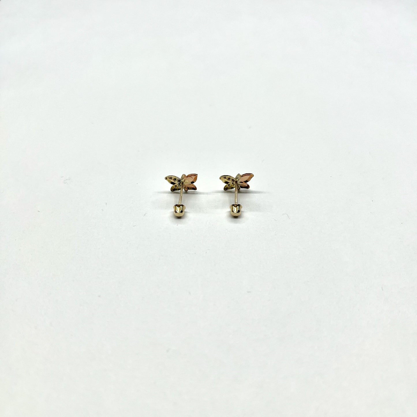 14K 3C Butterfly Stud Earrings