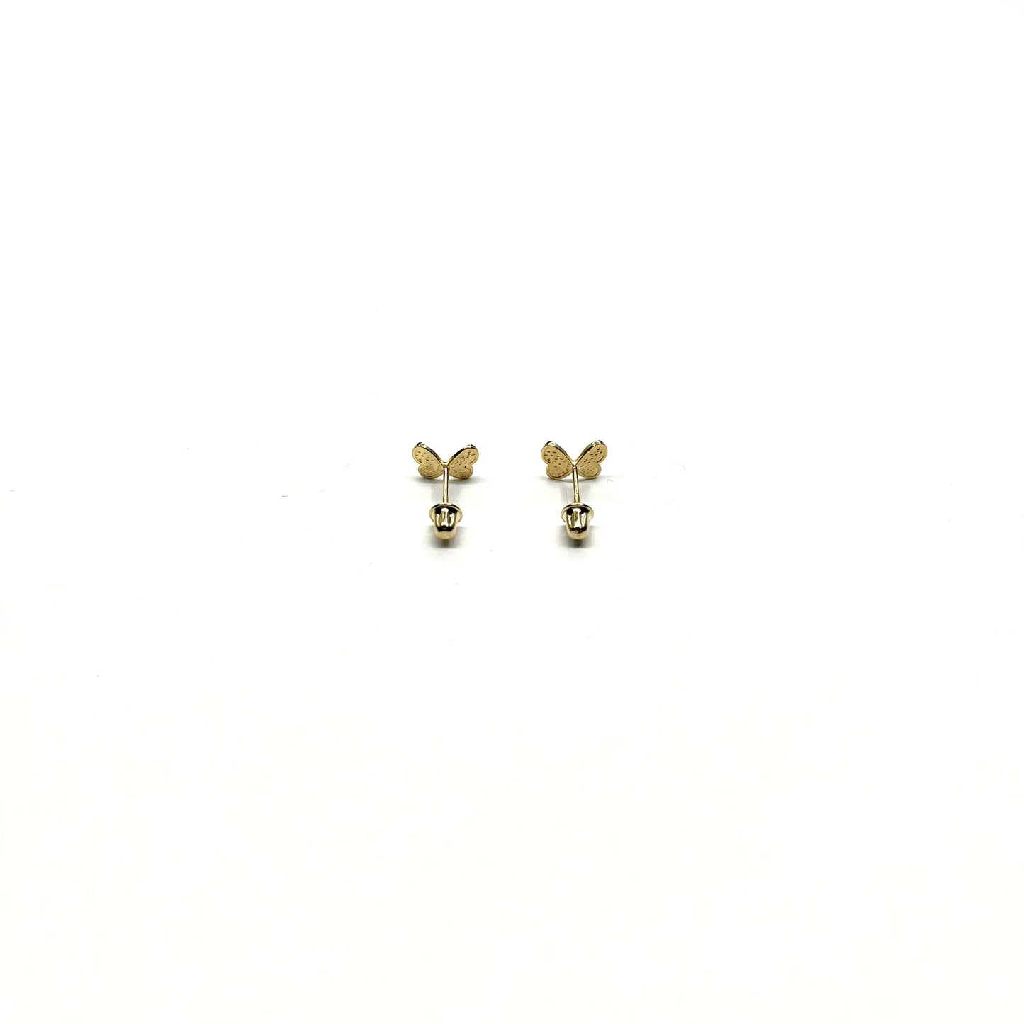 14K Gold Diamond-Cut Butterfly Stud Earrings