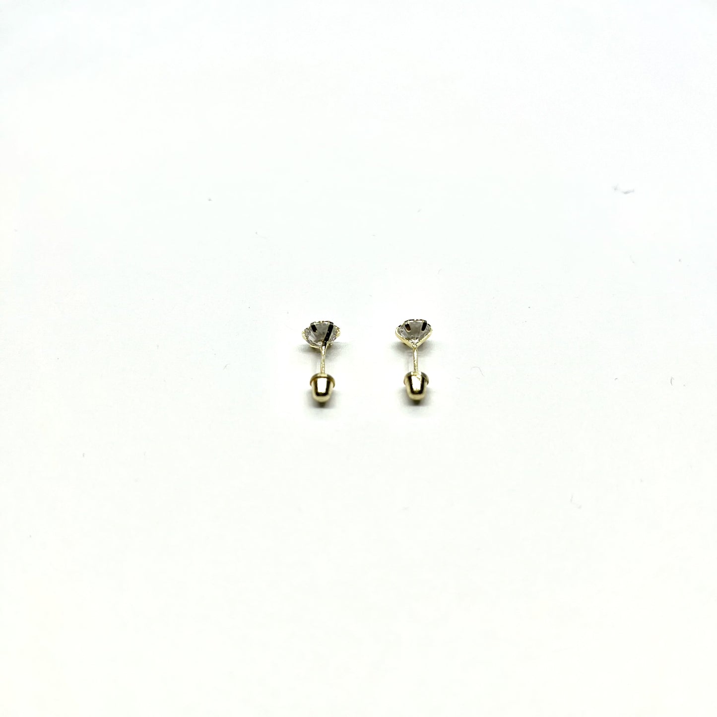 14K Gold CZ Stud Earrings
