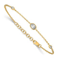14K yellow gold lab grown diamond bracelet angled view with lobster clasp and extender on white background