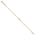 14K yellow gold 3/8 carat lab grown diamond cable bracelet full view with extender on white background