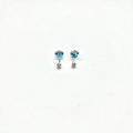 Sterling Silver CZ Diamond-Cut Flower Stud Earrings