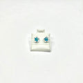 Sterling Silver CZ Diamond-Cut Flower Stud Earrings