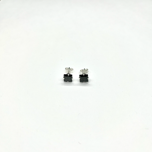 Sterling Silver CZ Medium Stud Earrings
