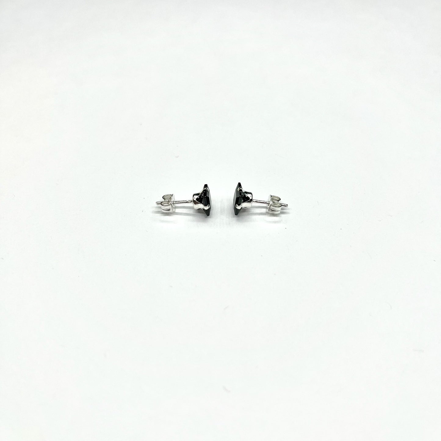 Sterling Silver CZ Medium Stud Earrings