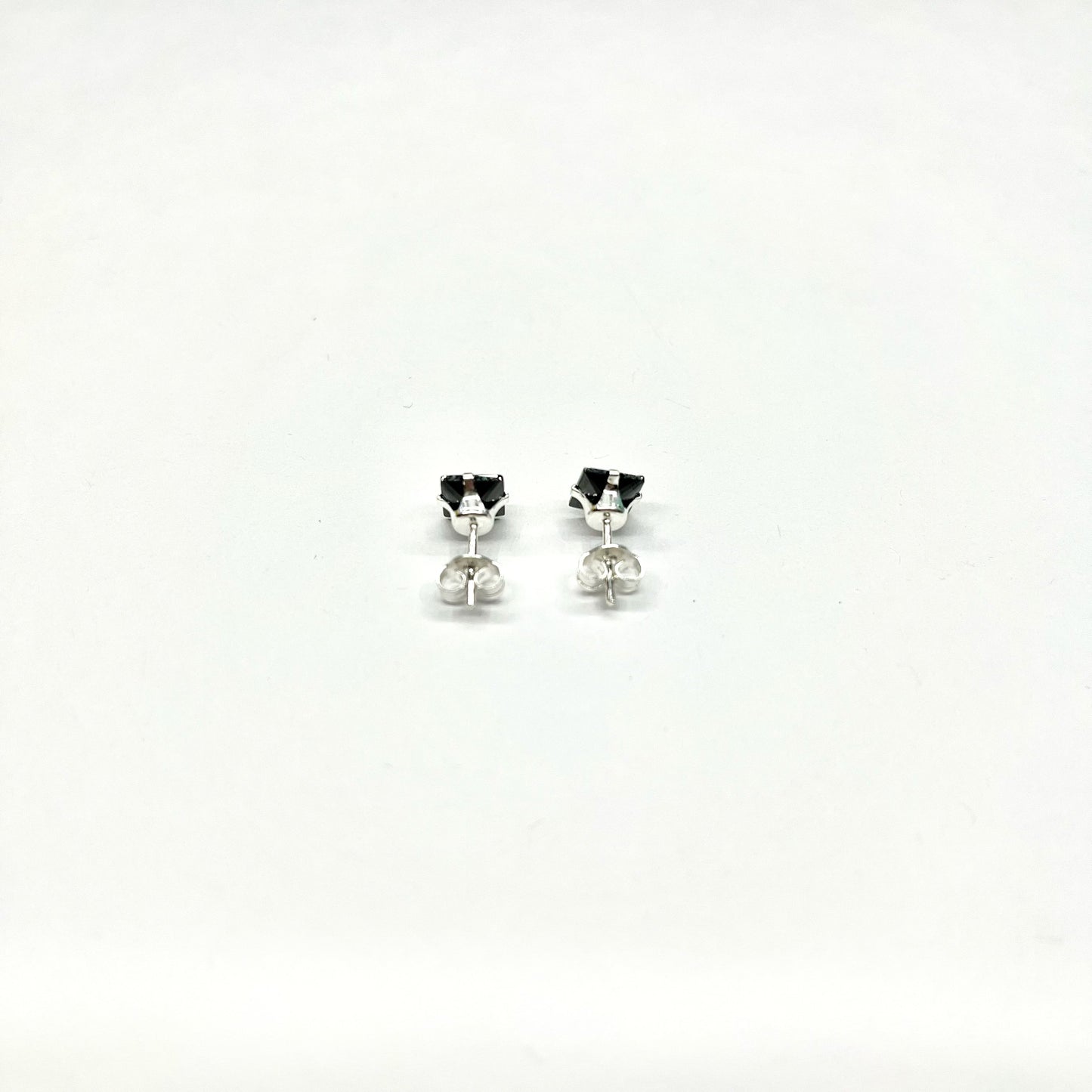 Sterling Silver CZ Medium Stud Earrings
