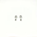 Sterling Silver Rainbow Round CZ Stud Earrings with Screw Back