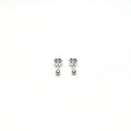 Sterling Silver 6 Prong Large CZ Stud Earrings