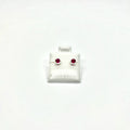 Sterling Silver CZ Bezel Stud Earrings (JUL)