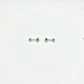 Sterling Silver CZ Bezel Stud Earrings (JUL)