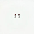 Sterling Silver CZ Bezel Stud Earrings (JUL)