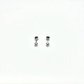 Sterling Silver Purple CZ Bezel Stud Earrings (FEB)