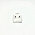 Sterling Silver Purple CZ Bezel Stud Earrings (FEB)