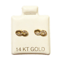 14K Gold CZ Infinity Stud Earrings