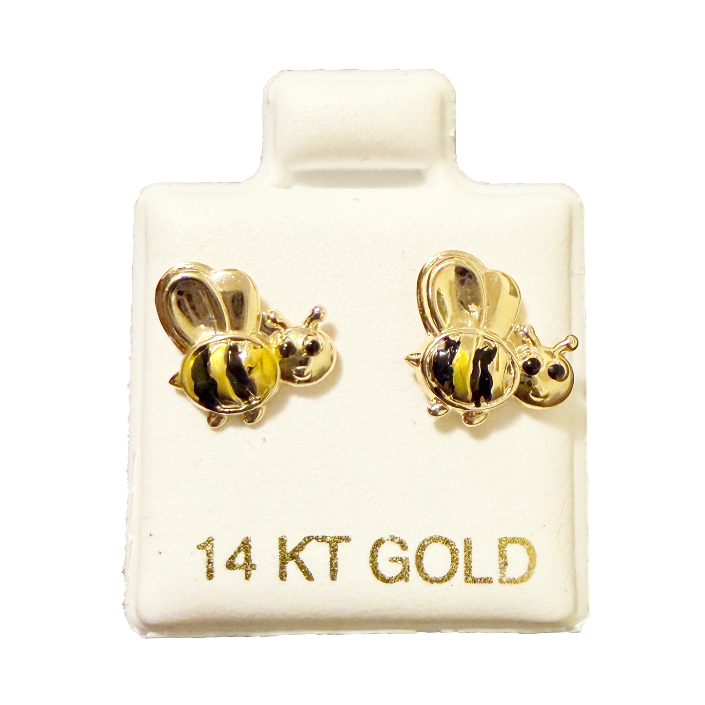14K Gold Bee Stud Earrings