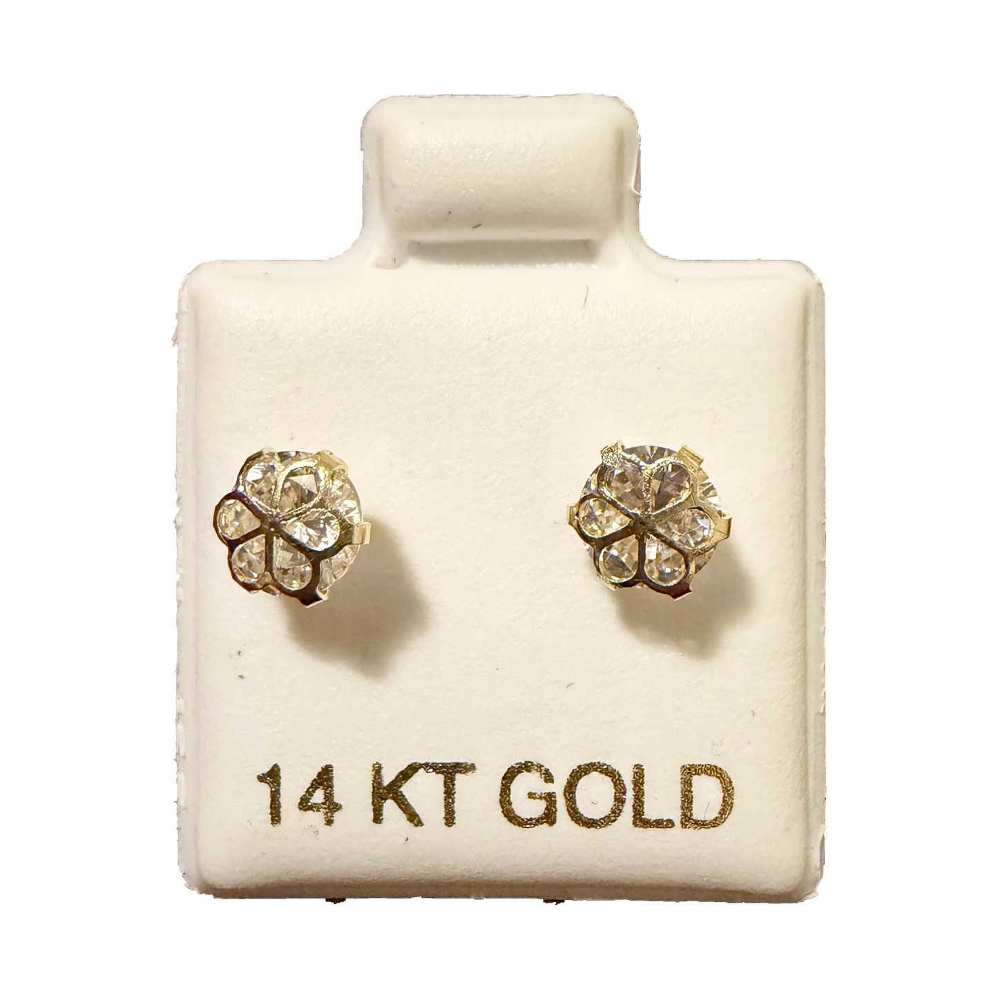 14K Gold CZ Stud Earrings