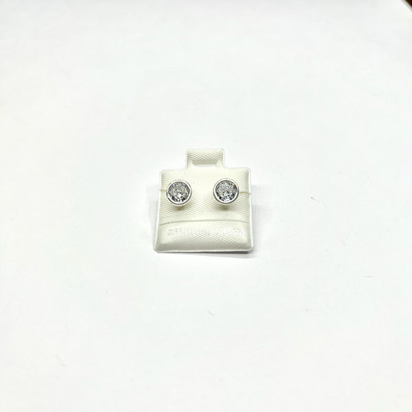 Sterling Silver CZ Stud Earrings