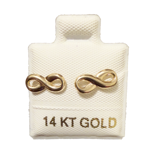 14K Gold Infinity Stud Earrings