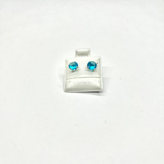 Sterling Silver CZ Stud Earrings