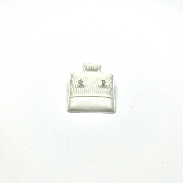 Sterling Silver CZ 4 Prong Mini Stud Earrings