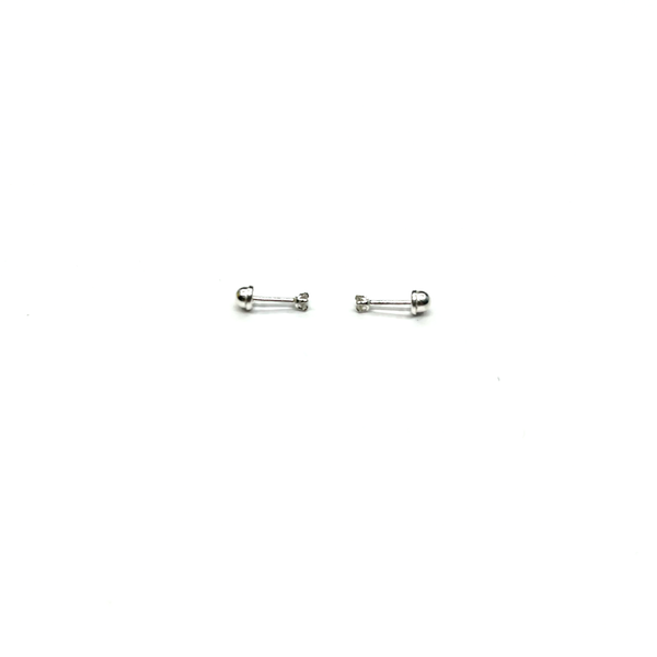 Sterling Silver CZ 4 Prong Mini Stud Earrings