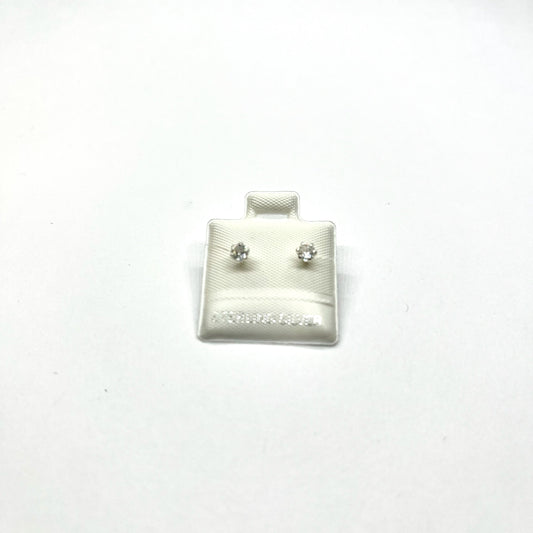 Sterling Silver CZ 6 Prong Tiny Stud Earrings