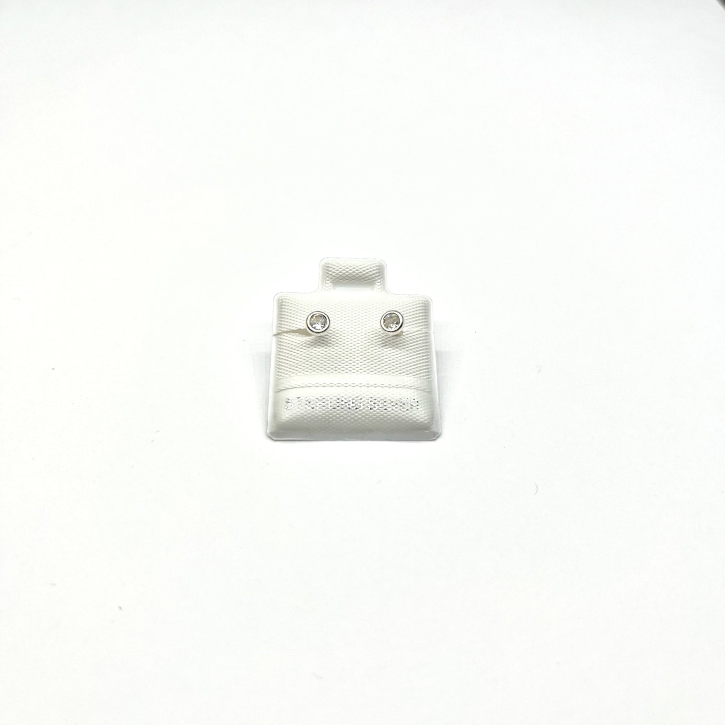 Sterling Silver CZ Stud Earrings