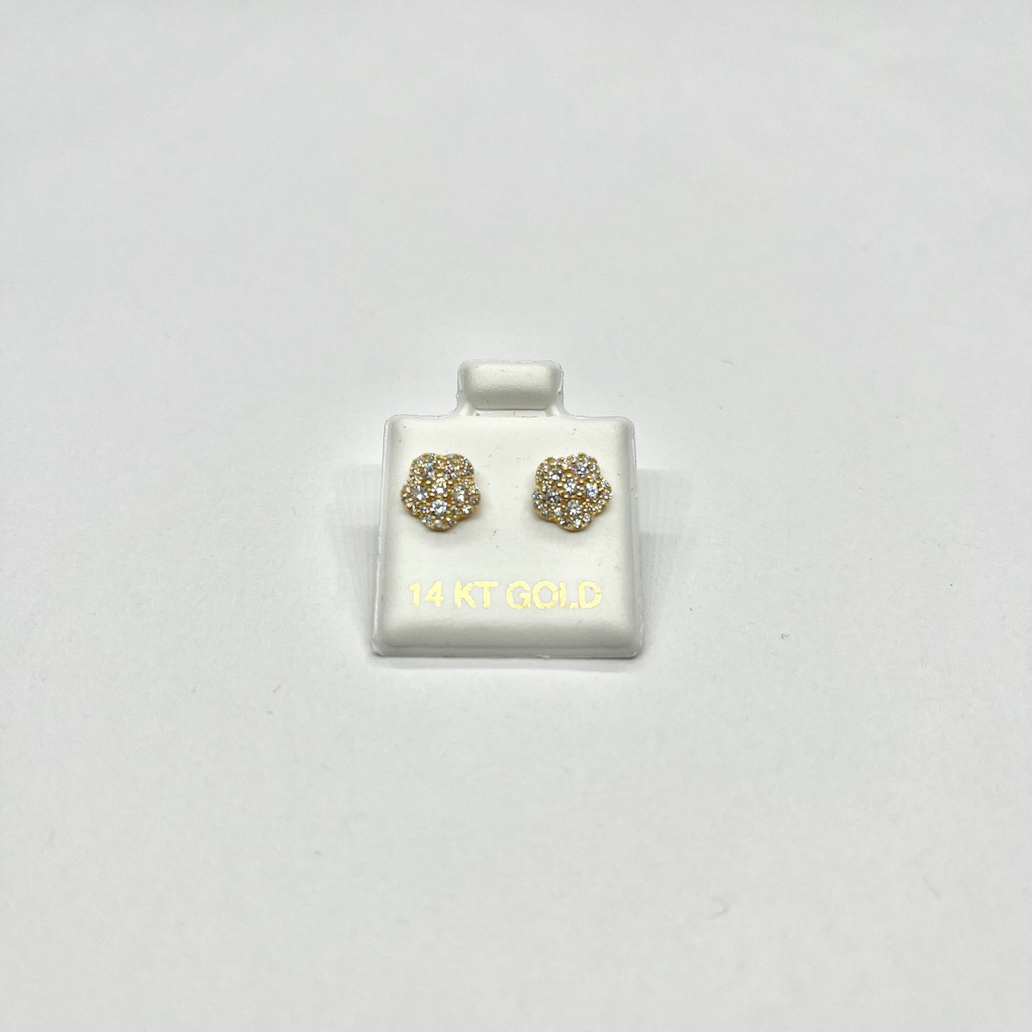 Golden Bloom CZ Studs – 14K Gold Earring with Cluster Design