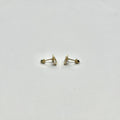 14K Gold CZ Owl Stud Earrings