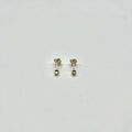 14K Gold CZ Owl Stud Earrings