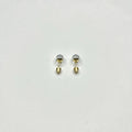 14K Yellow Gold Rainbow Round CZ Stud Earrings with Screw Back