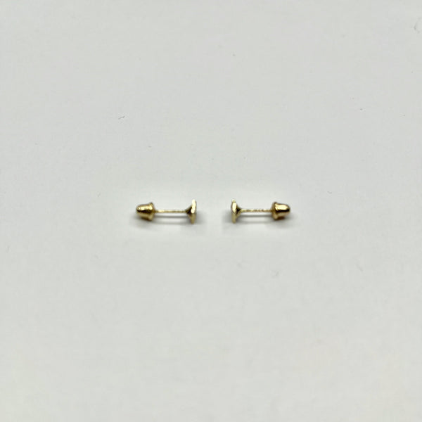 14KY 3mm Square CZ Solitaire DC Screw Back Stud Earrings (JUN)