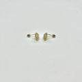 14K Gold CZ Big Heart Stud Earrings