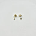 14K Gold CZ Big Heart Stud Earrings
