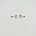 14K Yellow Gold Square Rainbow CZ Stud Earrings with Screw Back
