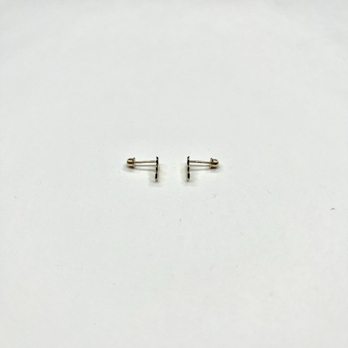 14K Gold 3 Hearts Stud Earrings