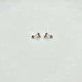 14K Gold CZ Thick Cross Stud Earrings