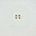 14K Gold CZ Thick Cross Stud Earrings