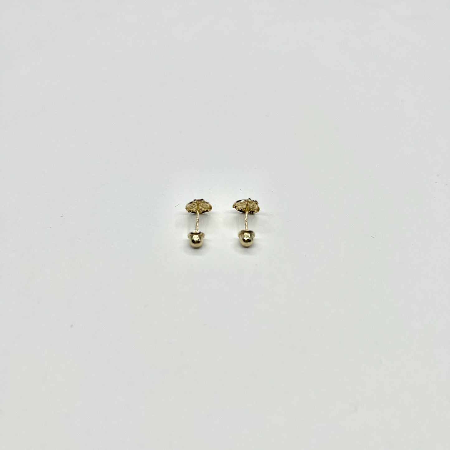 14K Gold CZ Lady Bug Stud Earrings