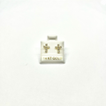 14K Yellow Gold CZ Cross Stud Earrings with Screw Back