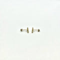 14K Yellow Gold CZ Cross Stud Earrings with Screw Back