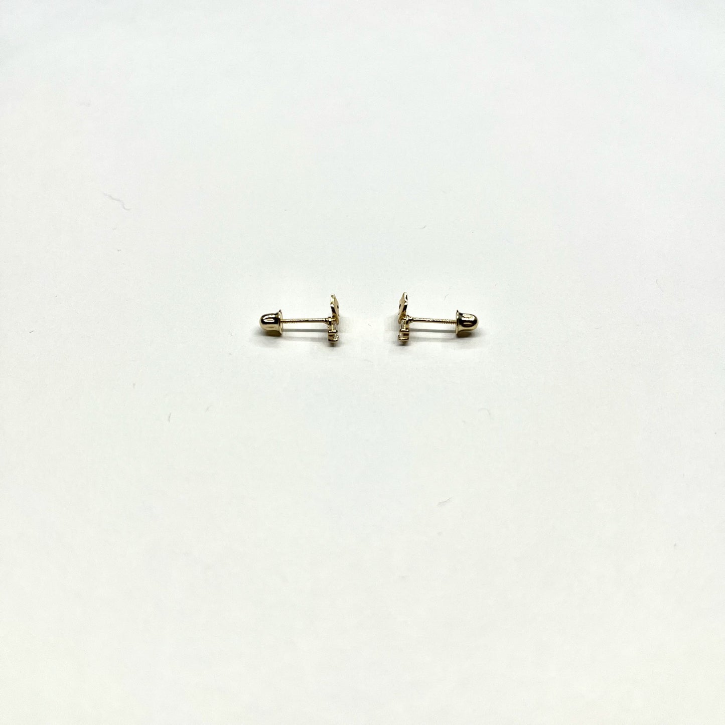 14K Gold Cat Stud Earrings