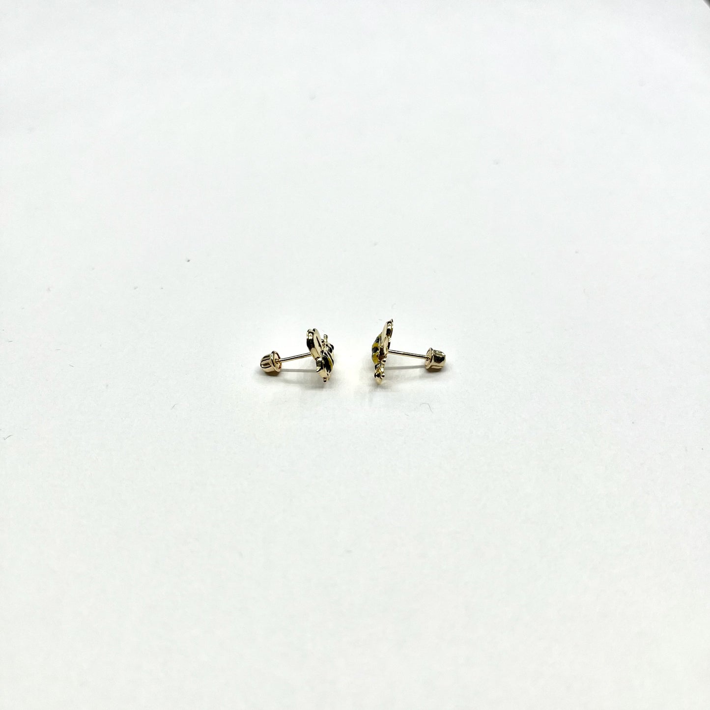 14K Gold Bee Stud Earrings