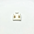 14K Yellow Gold Turtle Red CZ Stud Earrings with Screw Back