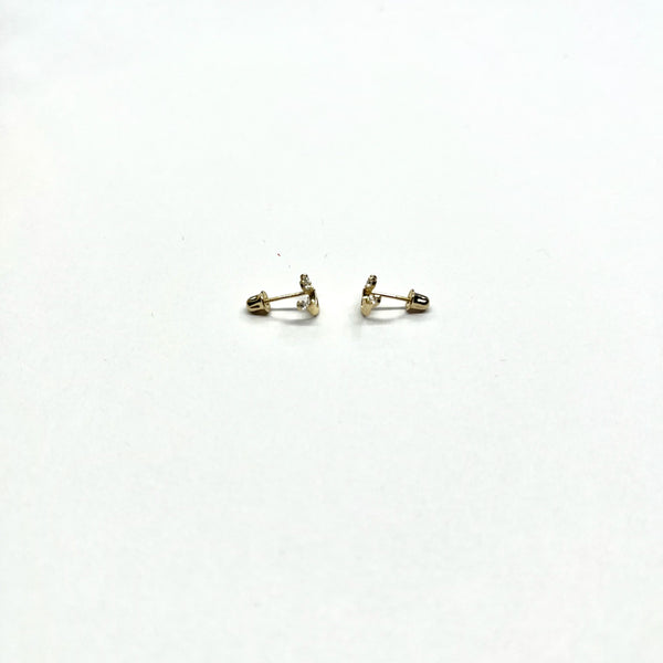 Crown Radiance Stud Earrings – 14K Gold with CZ Sparkle